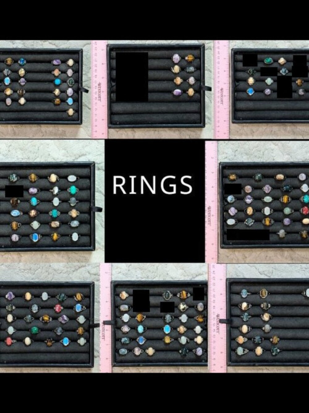 *Price for One - U Pick* Assorted Stone Bezeled Ring, Sizes 5-10.5